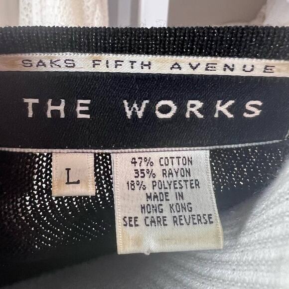 Saks Fifth Avenue The Works women's size Large black w metallic threads #1667 - Picture 5 of 9